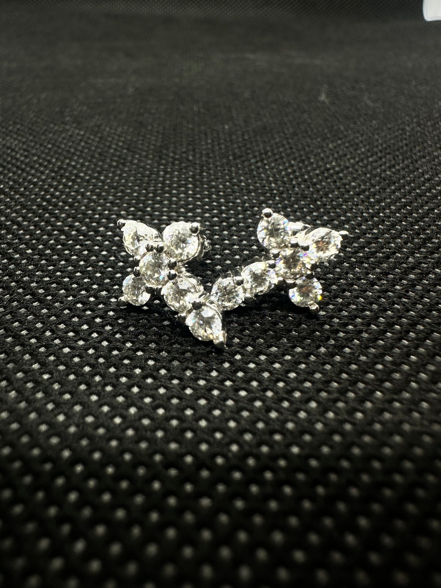 Cross Design .925 Sterling Silver Moissanite Earrings