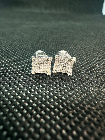 Icy Square .925 Sterling Silver Moissanite Earrings