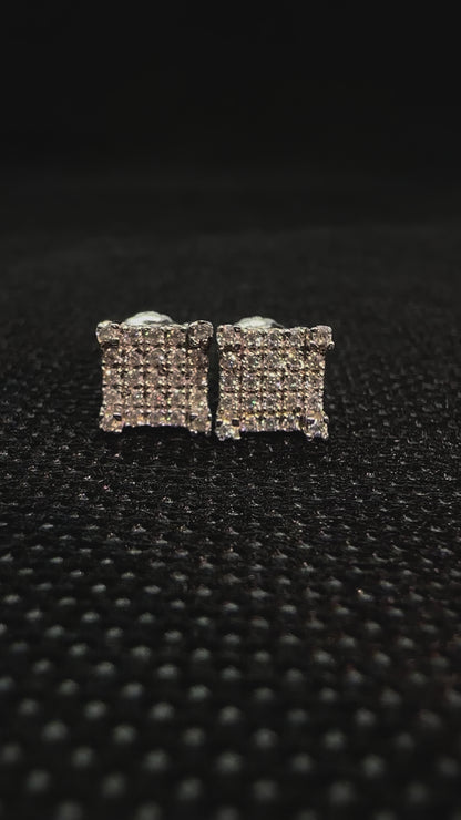 Icy Square .925 Sterling Silver Moissanite Earrings
