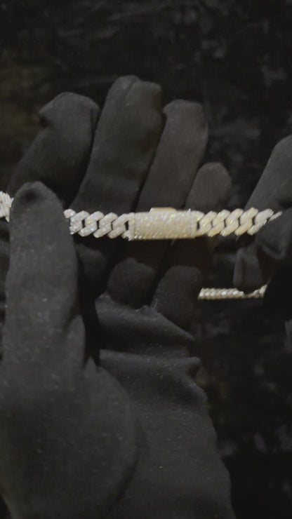 8mm .925 Silver & Moissanite Cuban Link Chain/Bracelet