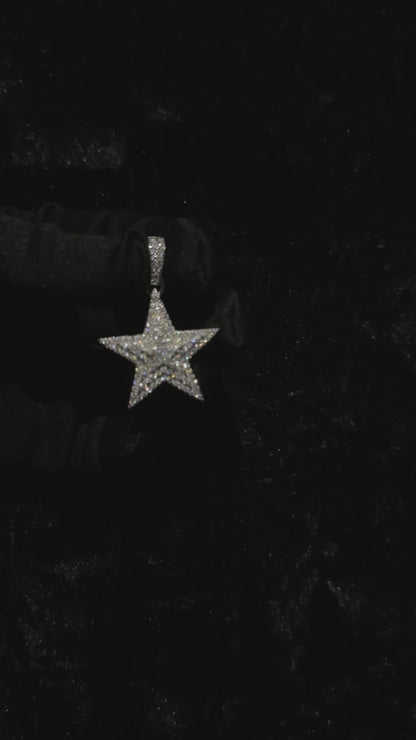 Iced Out Moissanite Star Pendant