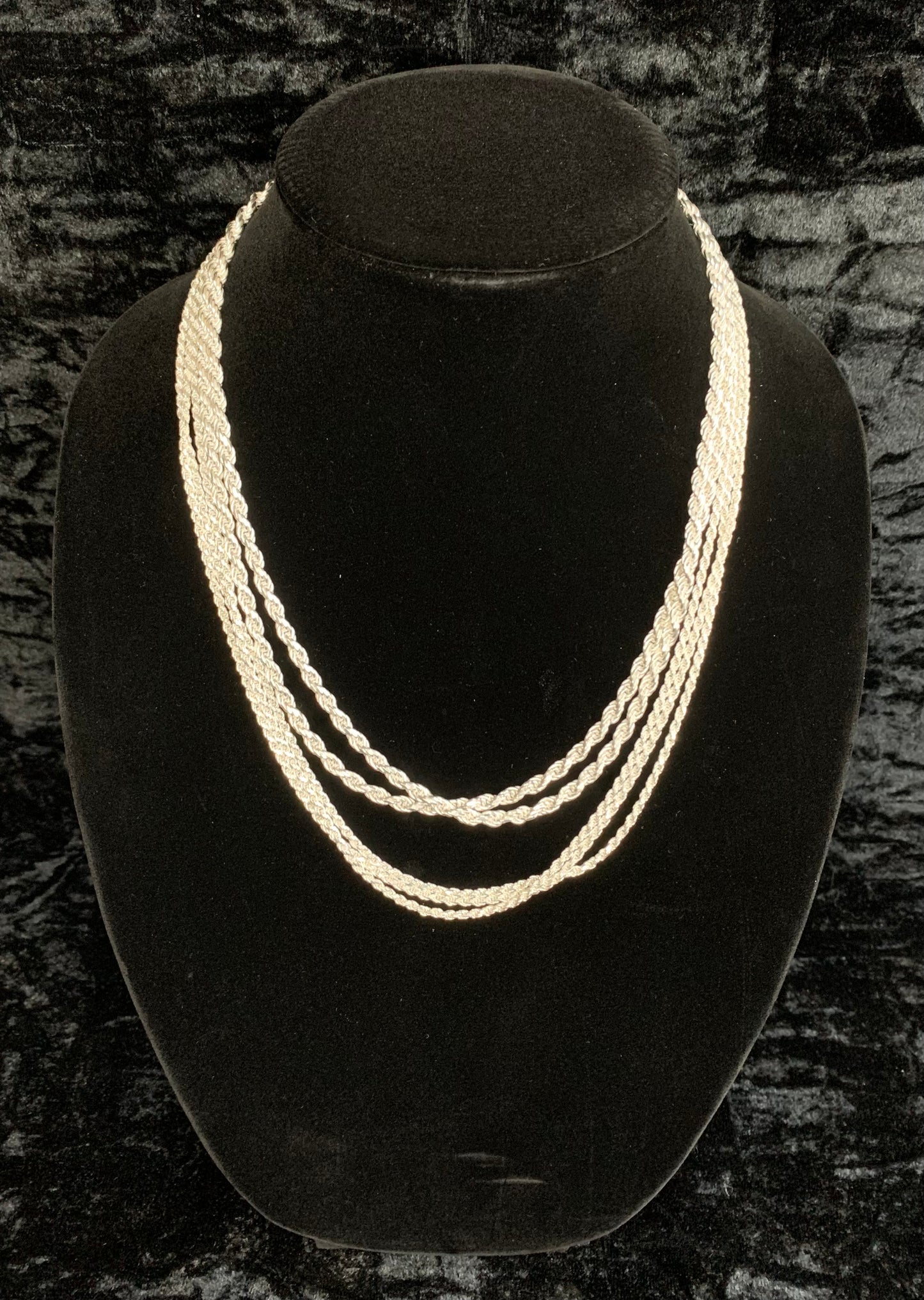 SOLID .925 Sterling Silver Diamond Cut Rope Chain